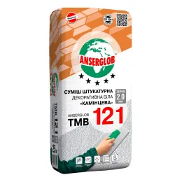 Штукатурка декоративна баранець Anserglob ТМВ-121 2,0 мм білий, 25 кг