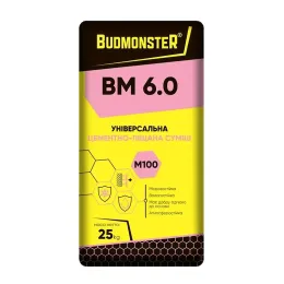 Суміш універсальна цементно-піщана BudMonster BM 6.0, 25 кг