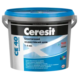 Затирка для плитки еластична Ceresit CE 40 Aquastatic 1-6 мм, 2 кг, графітовий 16