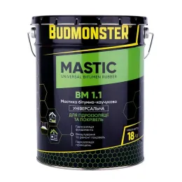 Мастика бітумно-каучукова універсальна BudMonster, 18 кг