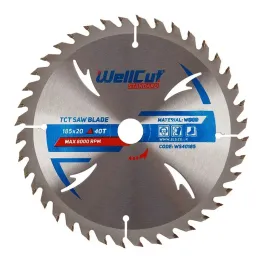 Диск пильний WellCut Standard, 185х20 мм, 40T, (WS40185)