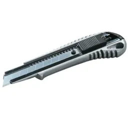 Ніж Mastertool 18 мм металевий з направляючою, фіксатор кнопки (17-0128)