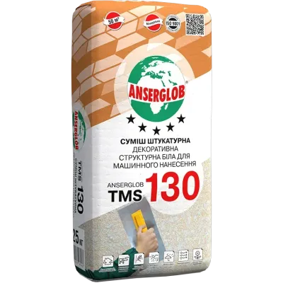 Штукатурка декоративна структурна Anserglob ТМS-130, білий, 25 кг