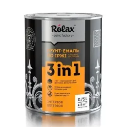 Грунт-емаль по іржі алкідно-уретановий Ролакс "3 in 1" сірий, 0.75 л