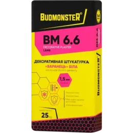Штукатурка декоративна Баранець 1.5 BudmonsteR BM 6.6 білий, 25 кг
