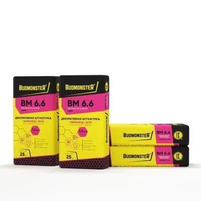 Штукатурка декоративна Баранець 1.5 BudmonsteR BM 6.6 білий, 25 кг