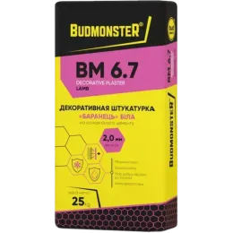 Штукатурка декоративна Баранець 2.0 BudmonsteR BM 6.7 білий, 25 кг