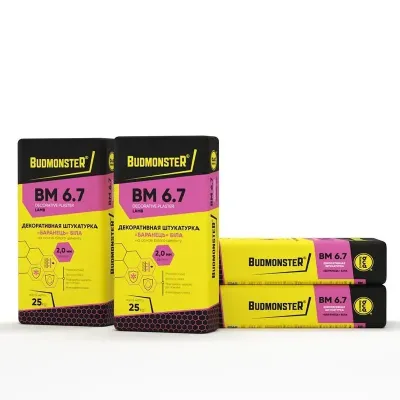 Штукатурка декоративна Баранець 2.0 BudmonsteR BM 6.7 білий, 25 кг