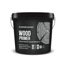 Морилка для зовнішніх робіт 3в1 FARBMANN Wood Primer база EC, 2,7 л