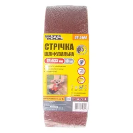 Стрічка Mastertool абразивна зерно 80, 76x533мм, 10шт, (08-2408)