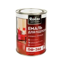 Емаль для підлоги ПФ-266 Rolax, 0.9 кг, жовто-коричнева