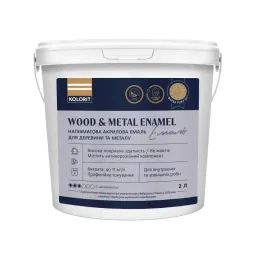 Емаль акрилова KOLORIT Wood and Metal Enamel напівматова, база A 2 л