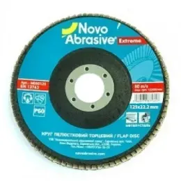 Диск шліфувальний пелюстковий Novoabrasive Extreme оксид алюмінію 125х22,2 Т29 Р80, (NEAL80125)