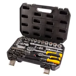 Набір інструменту Mastertool CrV 1/4'' - 1/2'', трещітка 72Т, 72 шт, кейс, (78-5072)