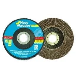Диск шліфувальний пелюстковий Novoabrasive Profi оксид алюмінію 125х22,2 Т27 Р80, (NP2780125)