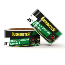 Стрічка тонка двостороння на тканинній основі BudMonster 38 мм х 5 м