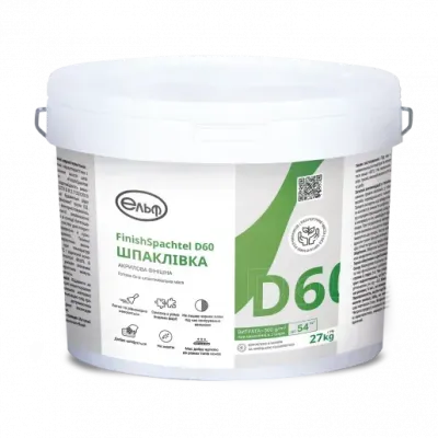 Шпаклівка акрилова фінішна Elf Decor FinishSpachtel D60, 27 кг
