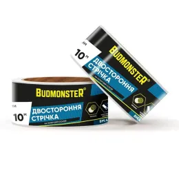 Стрічка тонка двостороння на паперовій основі BudMonster 45 мм х 10 м