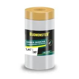 Плівка захисна BudMonster з малярною стрічкою 1.4 м х 20 м, (ВМ.14020)