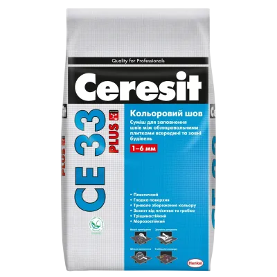 Затирка для плитки Ceresit CE 33 Plus 1-6 мм 116 антрацит 2 кг