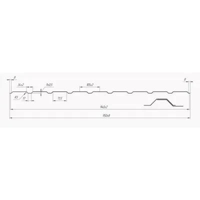 Профнастил глянцевий 0.95х1.2 м RAL6005 (Зелений)
