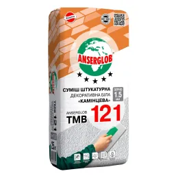 Штукатурка декоративна баранець Anserglob ТМВ-121 1,5 мм білий, 25 кг
