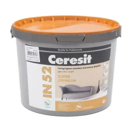 Фарба латексна для інтер'єрів Ceresit IN 52 Super База C, 10 л